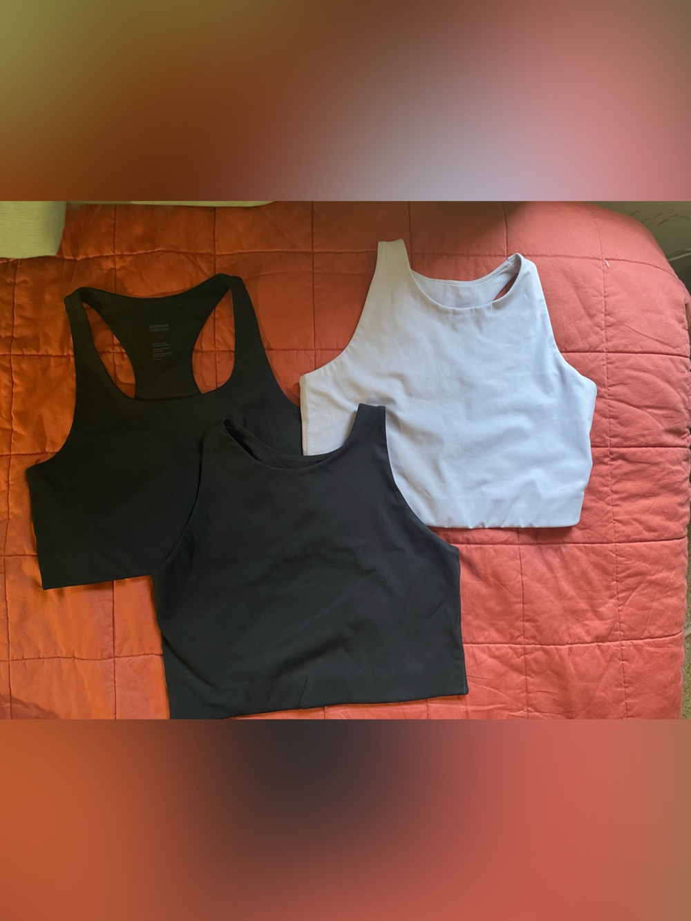 girlfriend collective Black and White Racerback Tank Tops